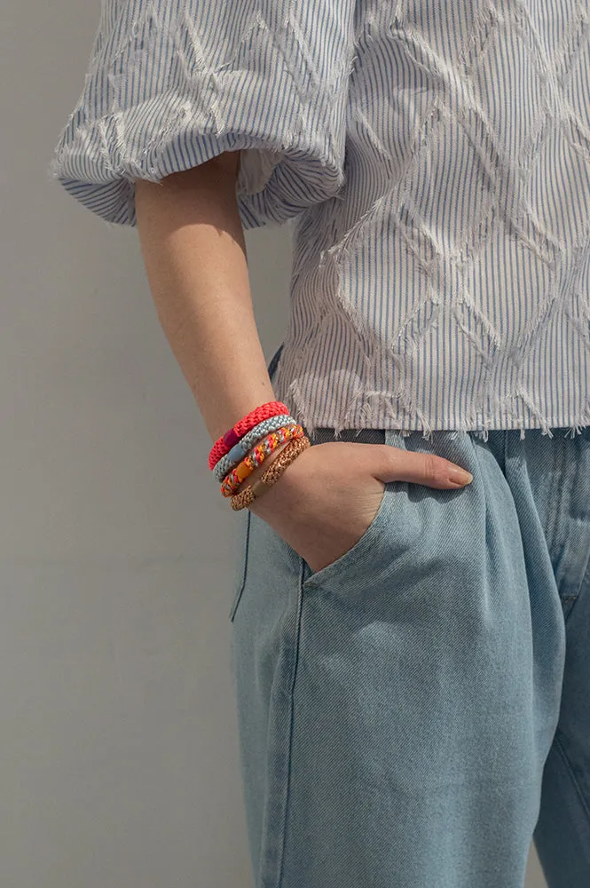 Kknekki Pink And Gold Hair Ties
