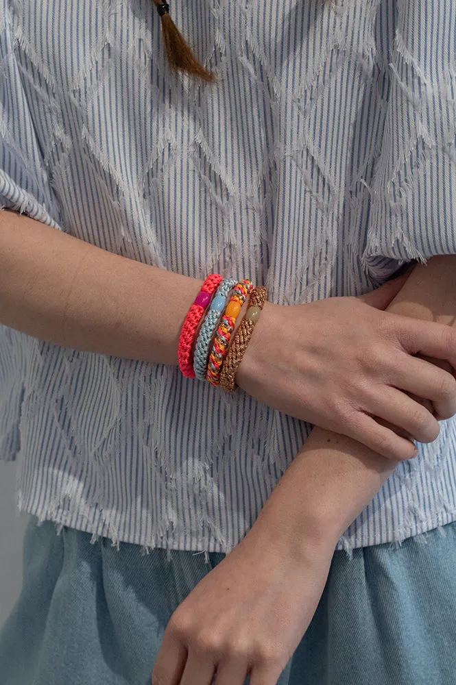 Kknekki Pink And Gold Hair Ties