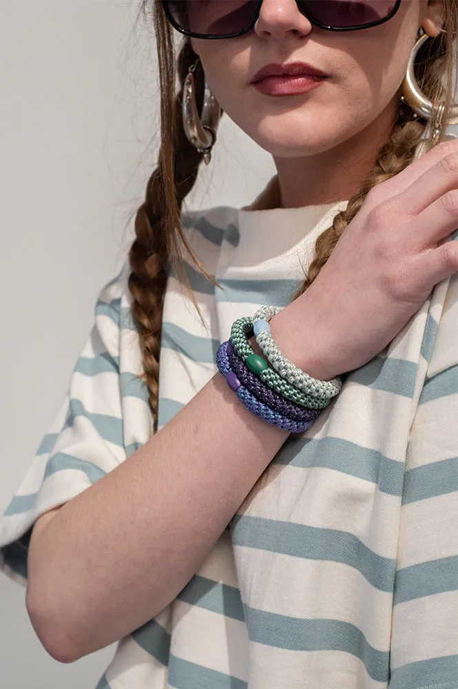 Kknekki Purple And Sage Hair Ties