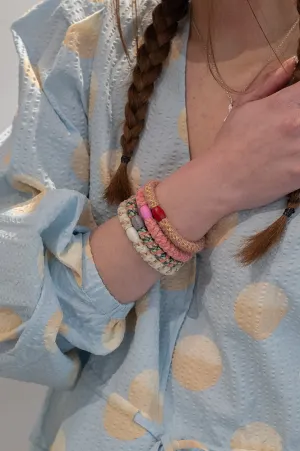 Kknekki White And Pink Hair Ties