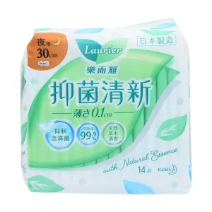 LAURIER Anti Bacteria Ultra Slim Night 30cm  (14pcs)