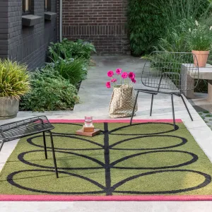Linear Stem Outdoor Rug - Olive
