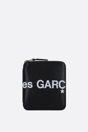 logo print smooth leather small zip-around wallet