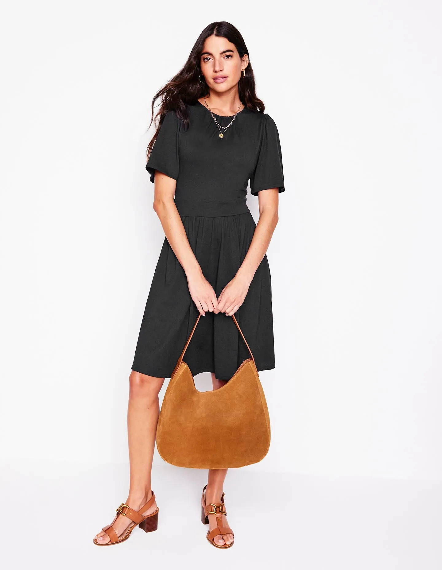 Louisa Short Jersey Dress-Black