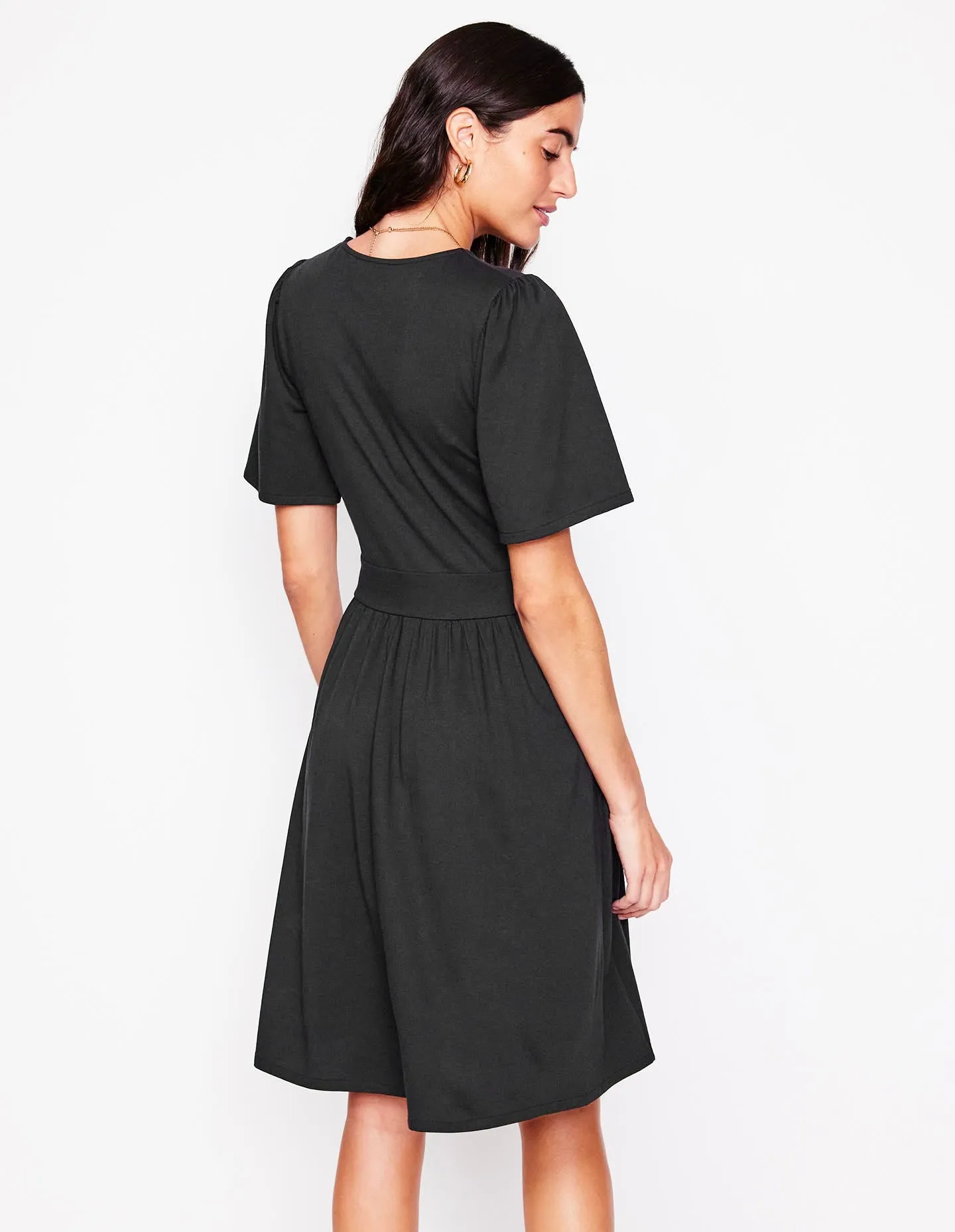 Louisa Short Jersey Dress-Black