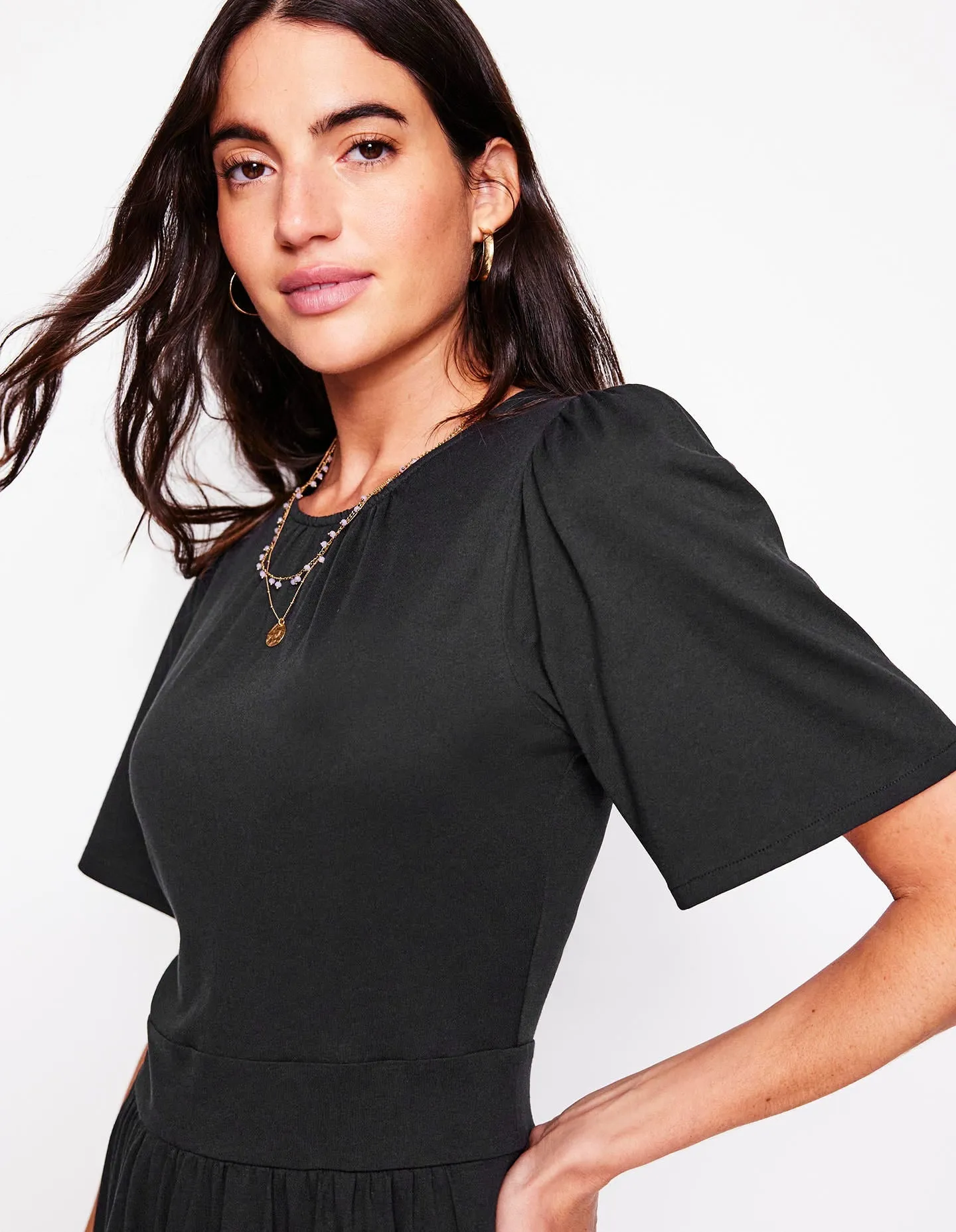 Louisa Short Jersey Dress-Black