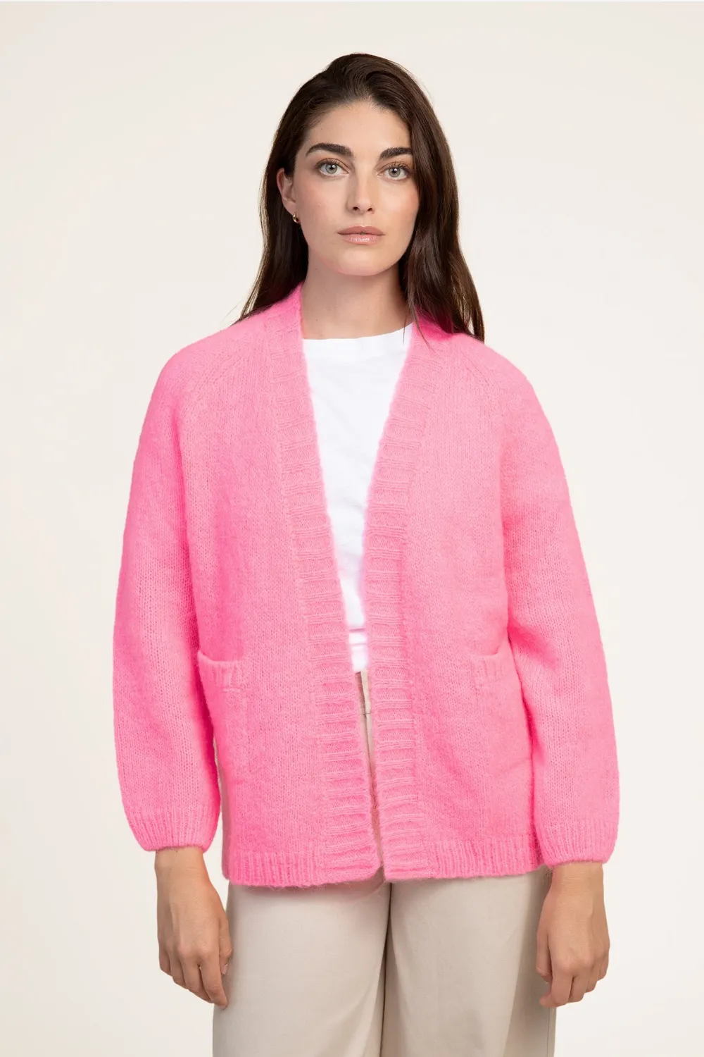 Maison Anje Bruneti Bright Rose Cardigan
