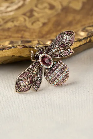 Mauve Bee Brooch - Mauve