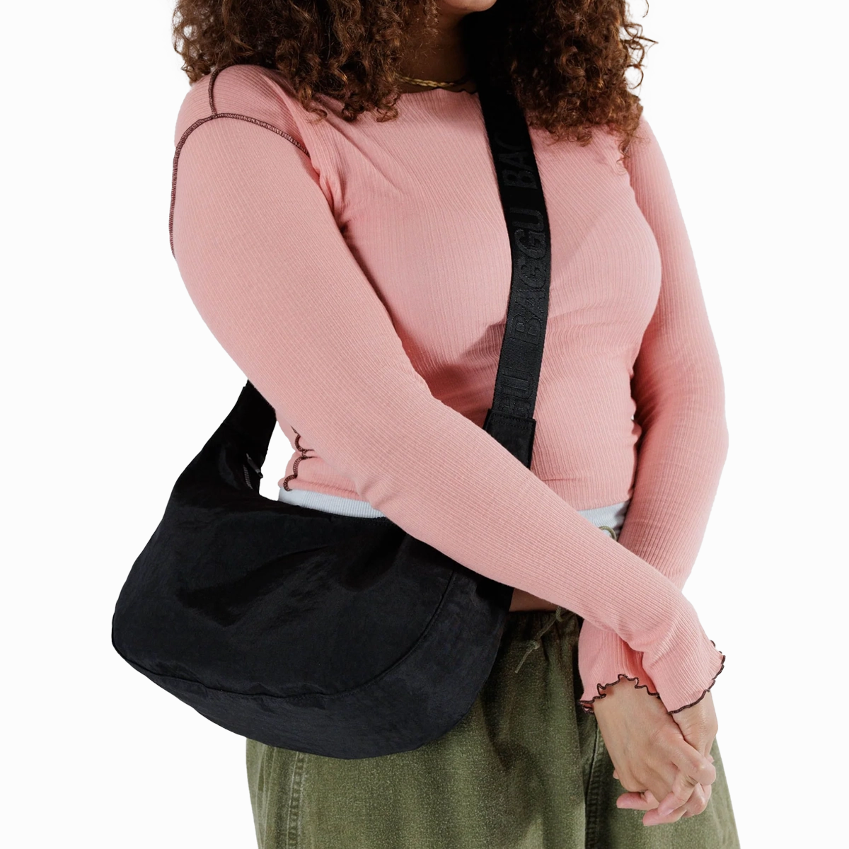 Medium Nylon Crescent Bag