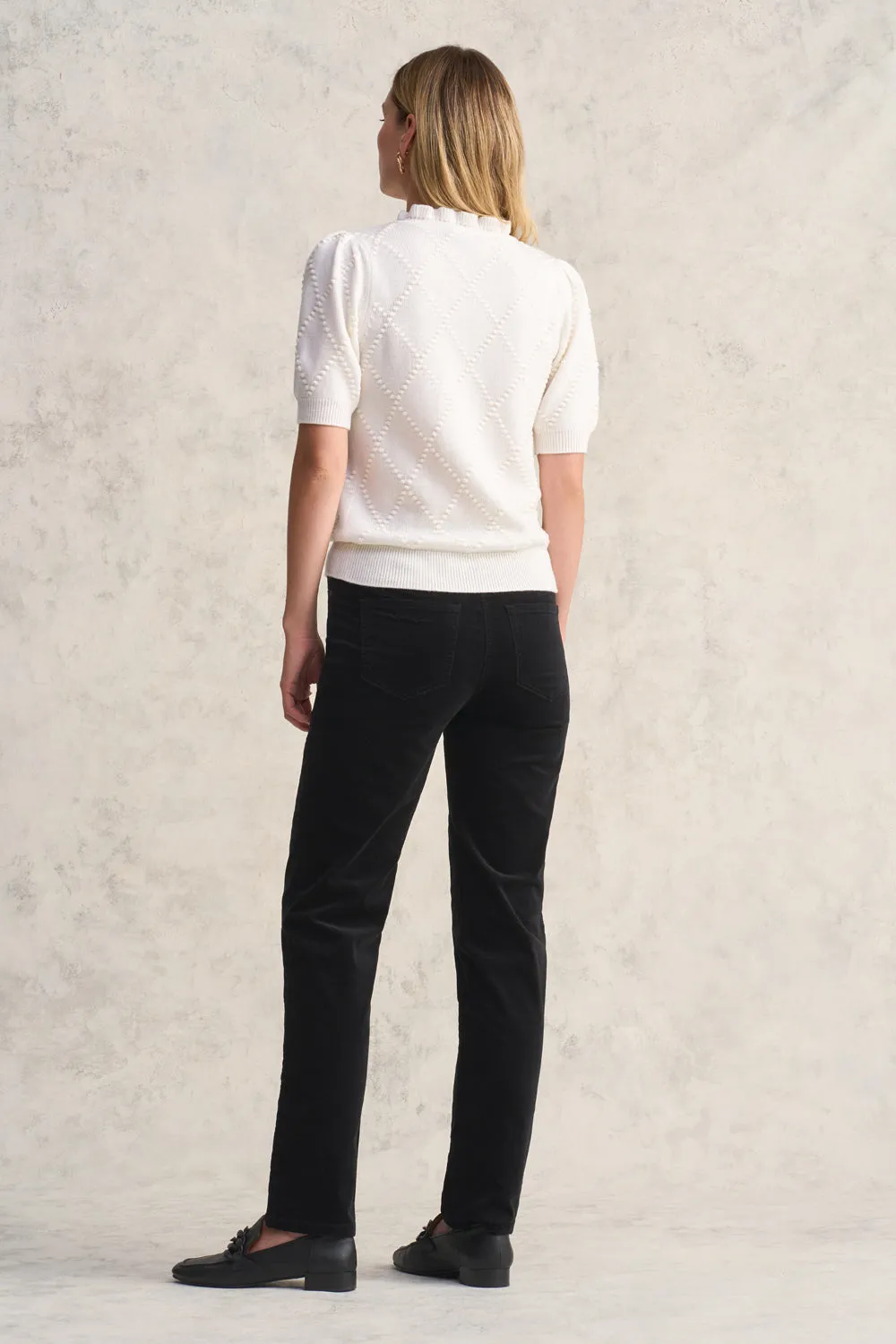 Merino Half Sleeve Top - Winter White