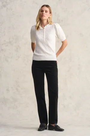 Merino Half Sleeve Top - Winter White