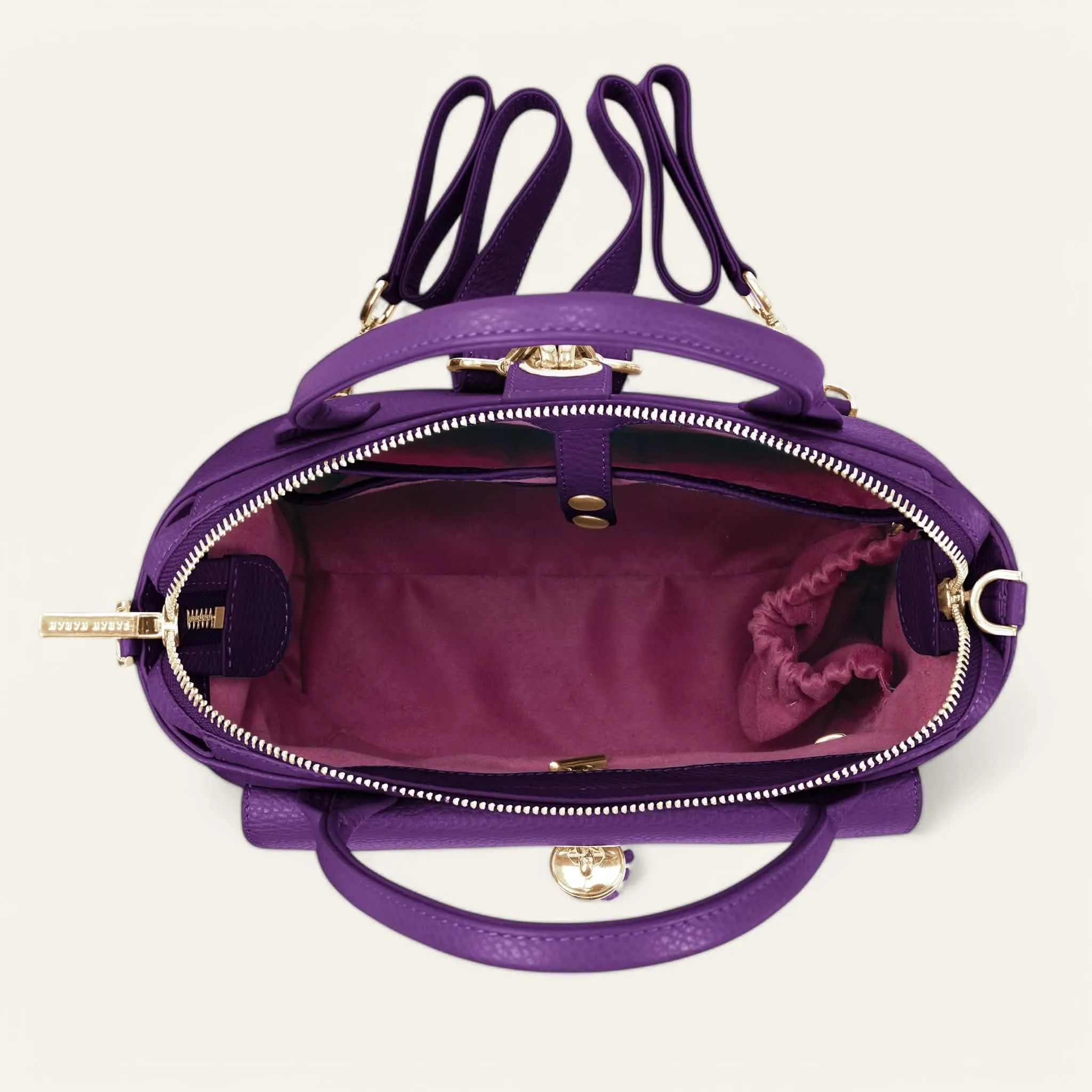 Mini P Backpack | Amethyst with Gold hardware