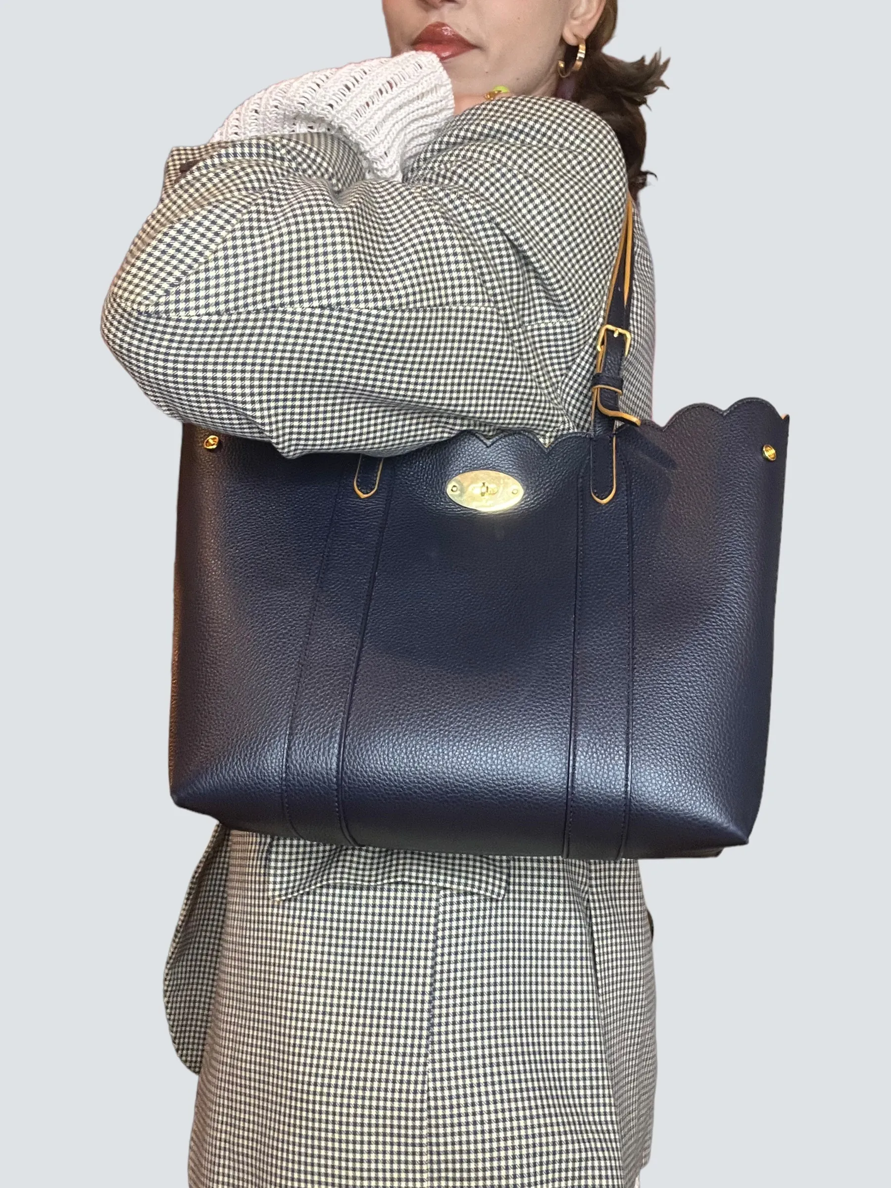Mulberry Navy Classic Grain Leather Tote