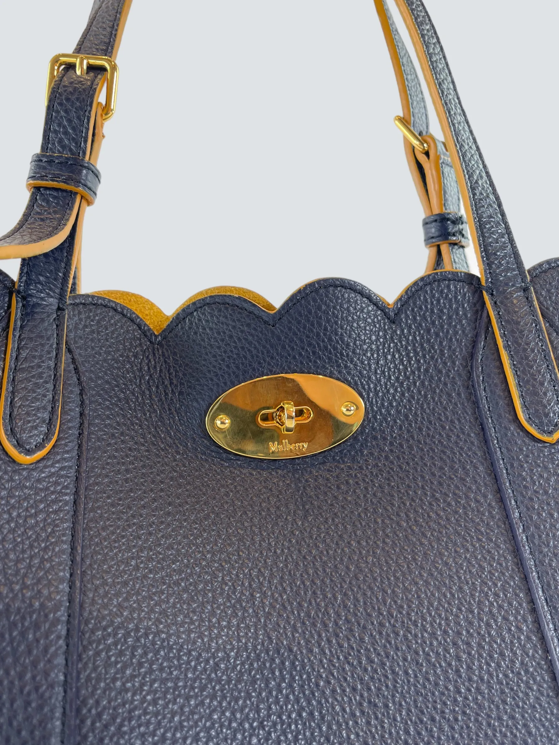 Mulberry Navy Classic Grain Leather Tote