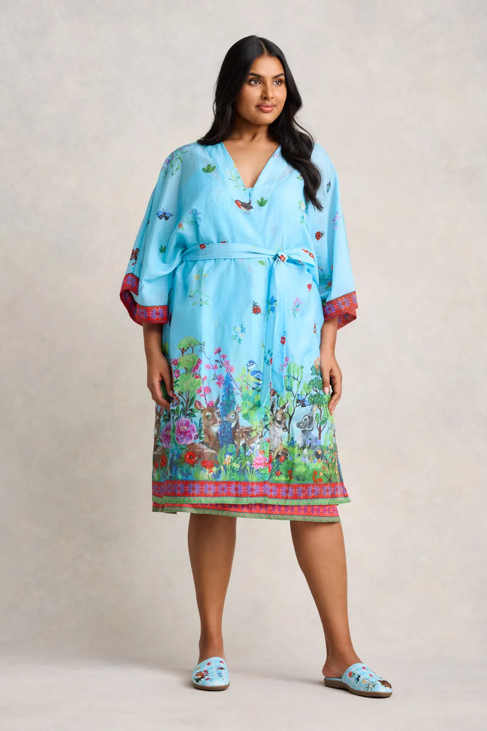 Nathalie Lété Cotton Silk Kimono - Summer Forest Print