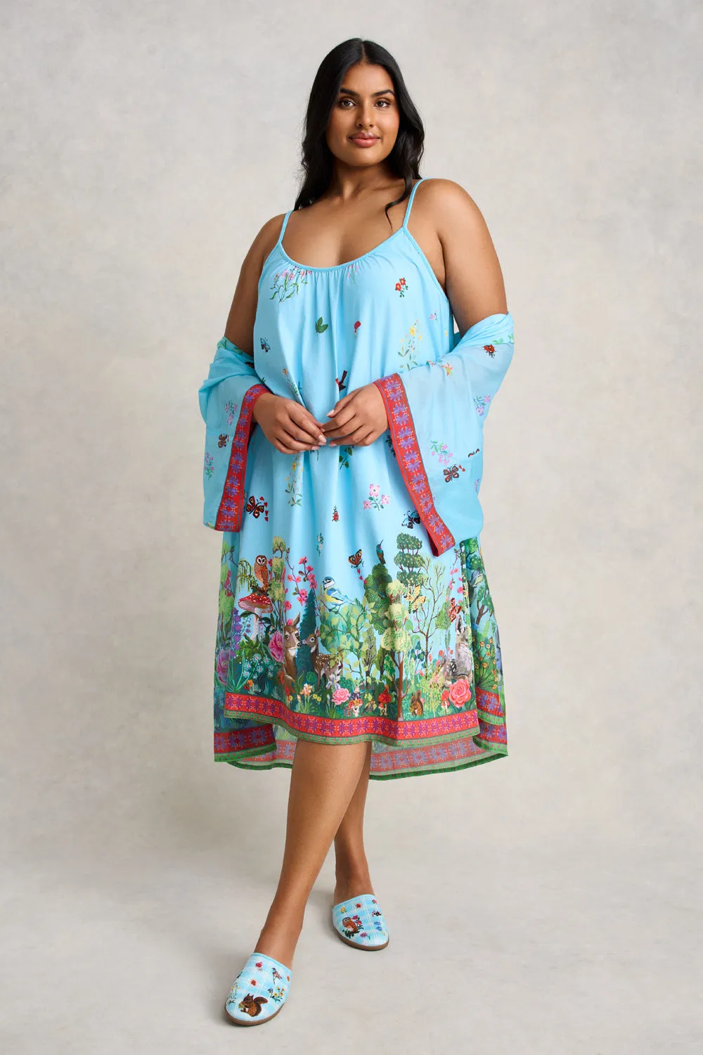 Nathalie Lété Cotton Silk Kimono - Summer Forest Print