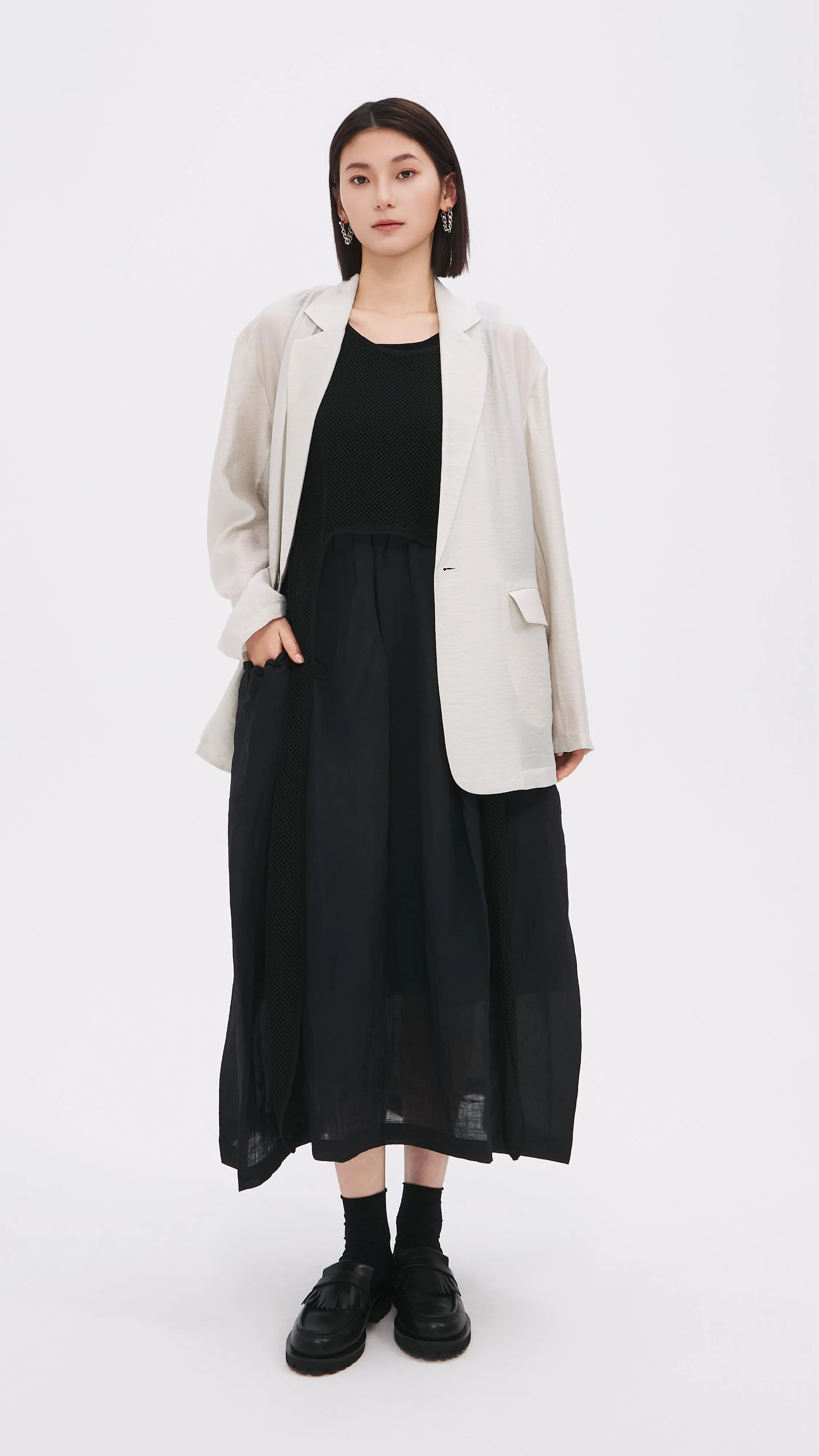 Nylon Patch Knit Dress