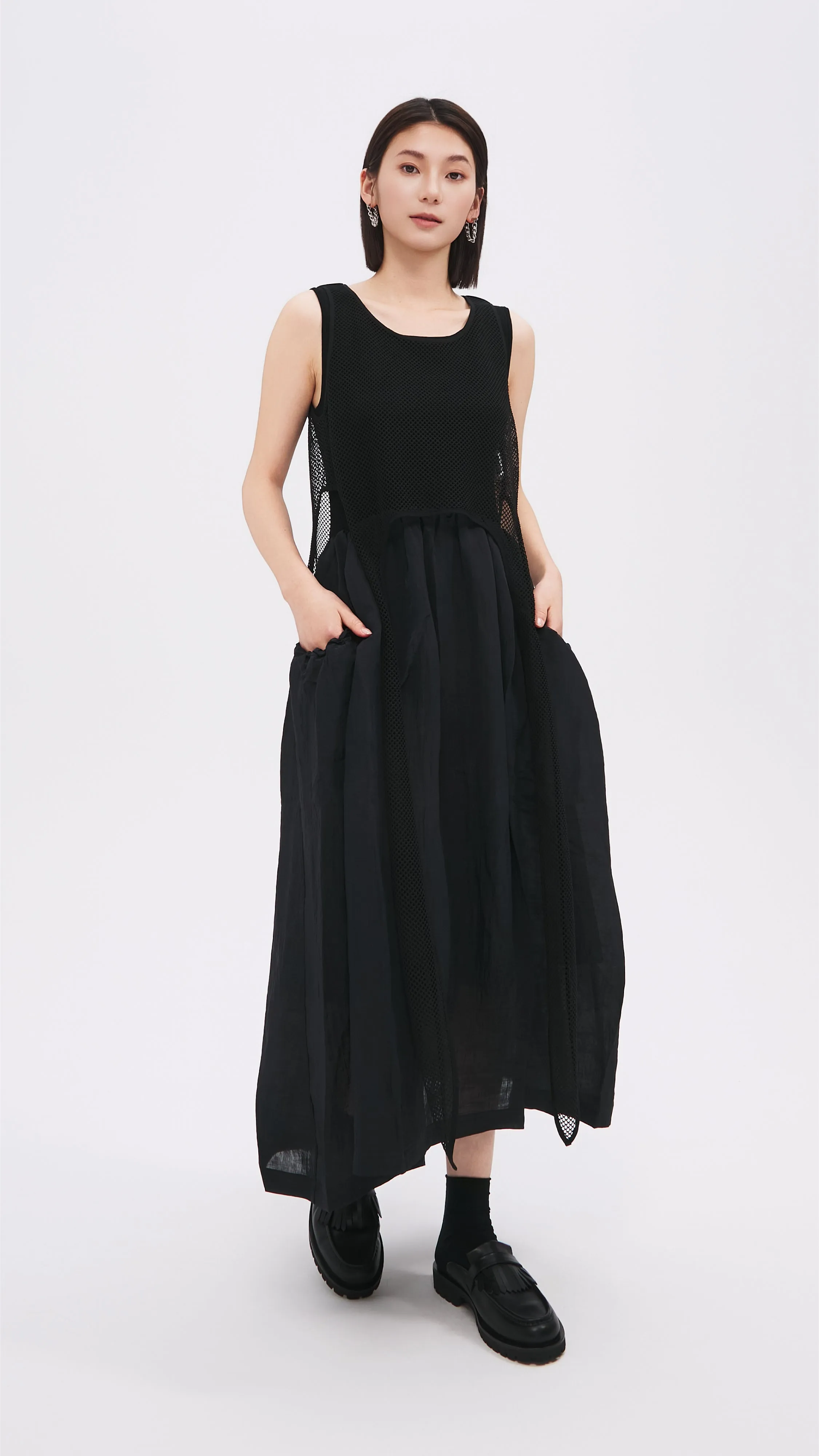 Nylon Patch Knit Dress