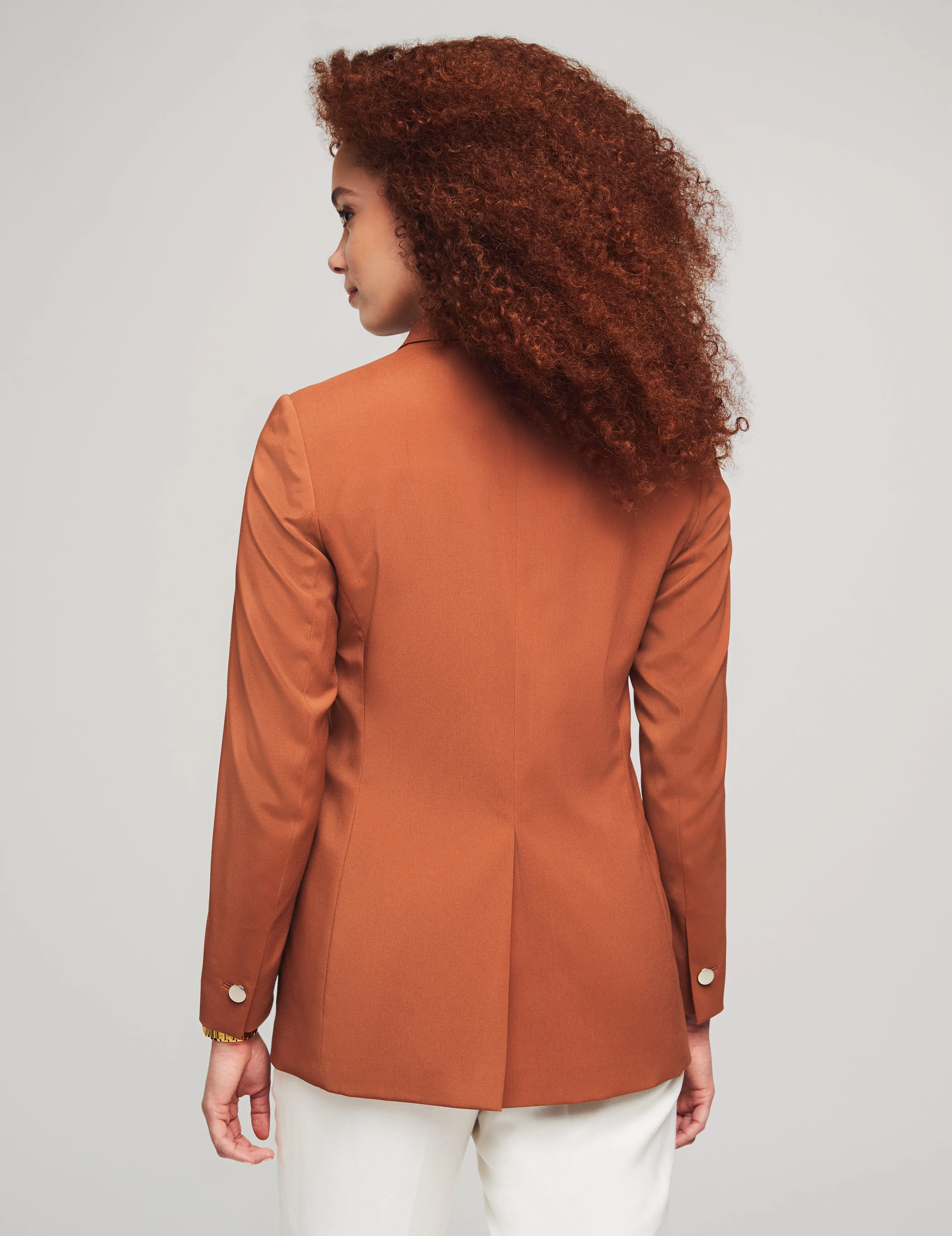One Button Jacket With Notch Collar- Sale