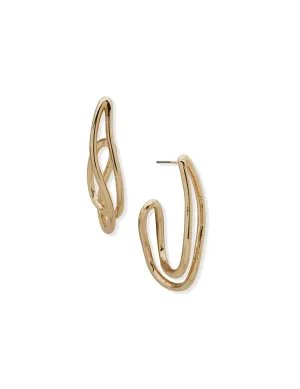 Open Twisted C Hoop Earring