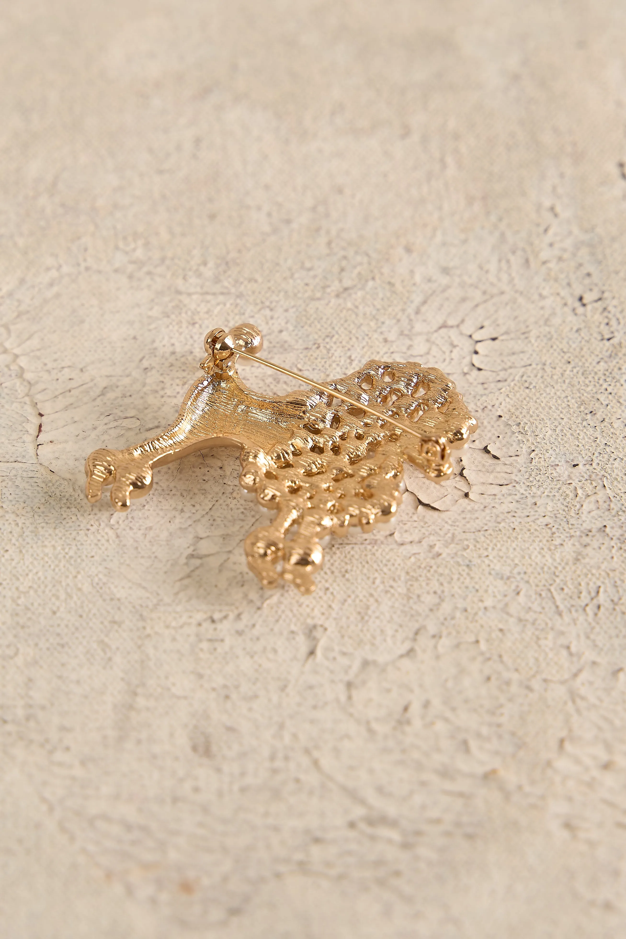 Pearl Poodle Brooch - White