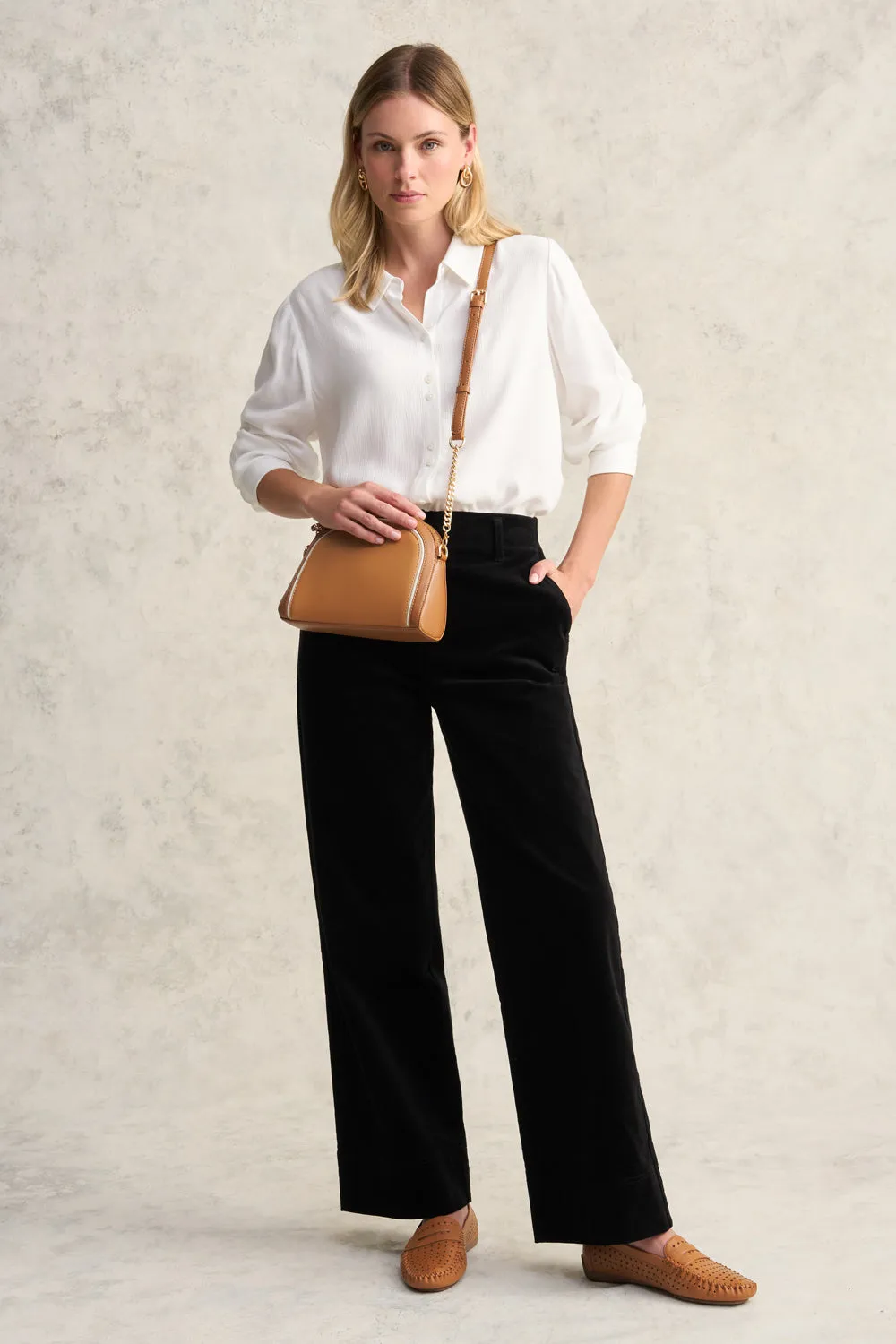 Perforated Leather Loafer - Tan