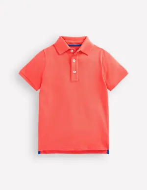 Piqué Polo Shirt-HOT CORAL (17-1656 TCX)