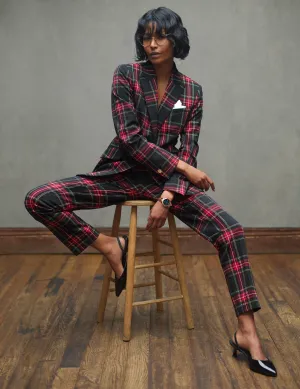 Plaid Slim Ankle Pant- Sale
