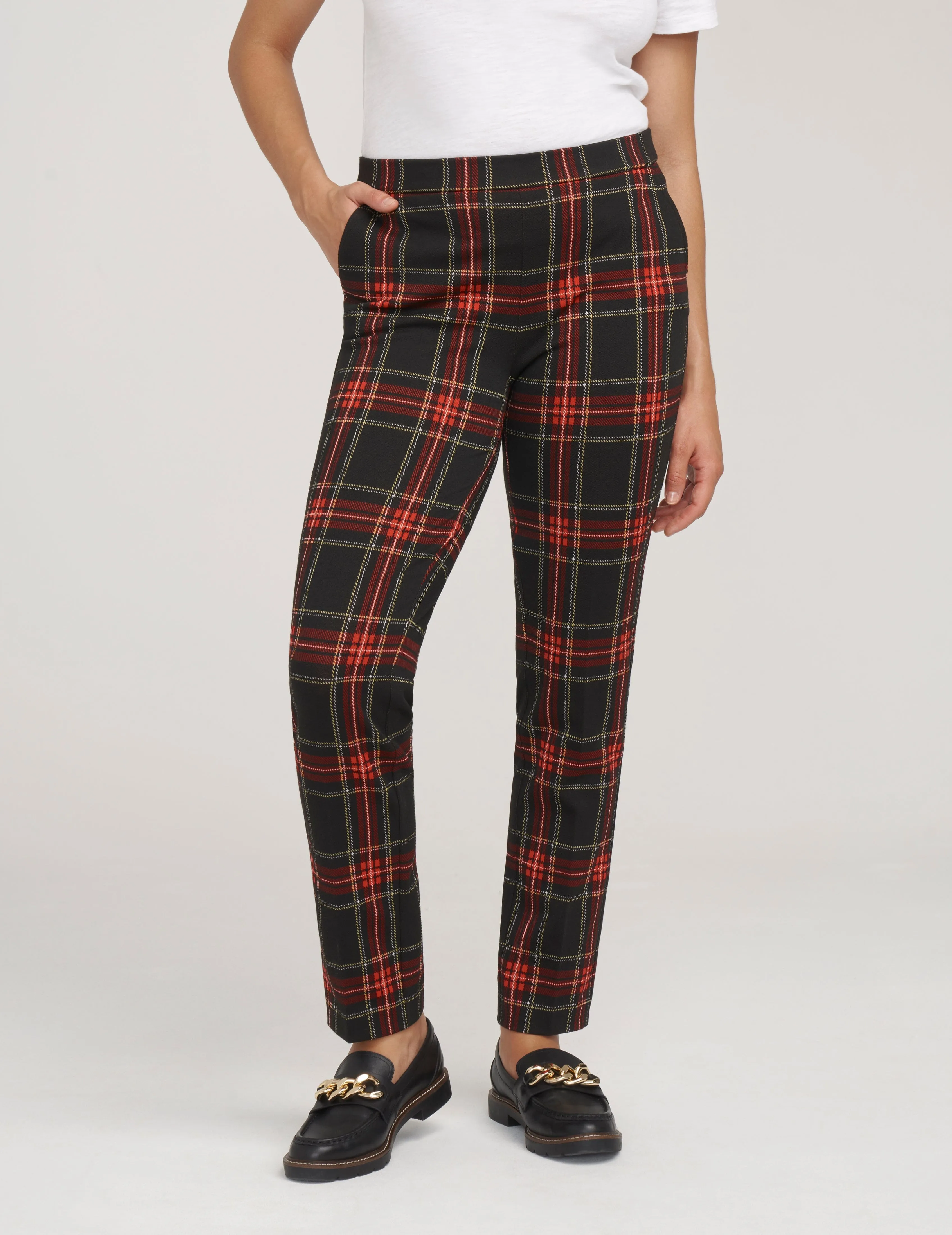 Plaid Slim Ankle Pant- Sale