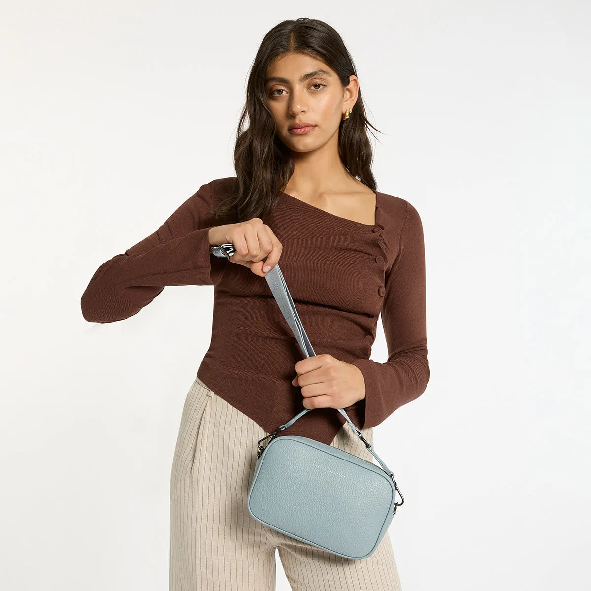 Plunder Bag With Webbed Strap - Powder Blue