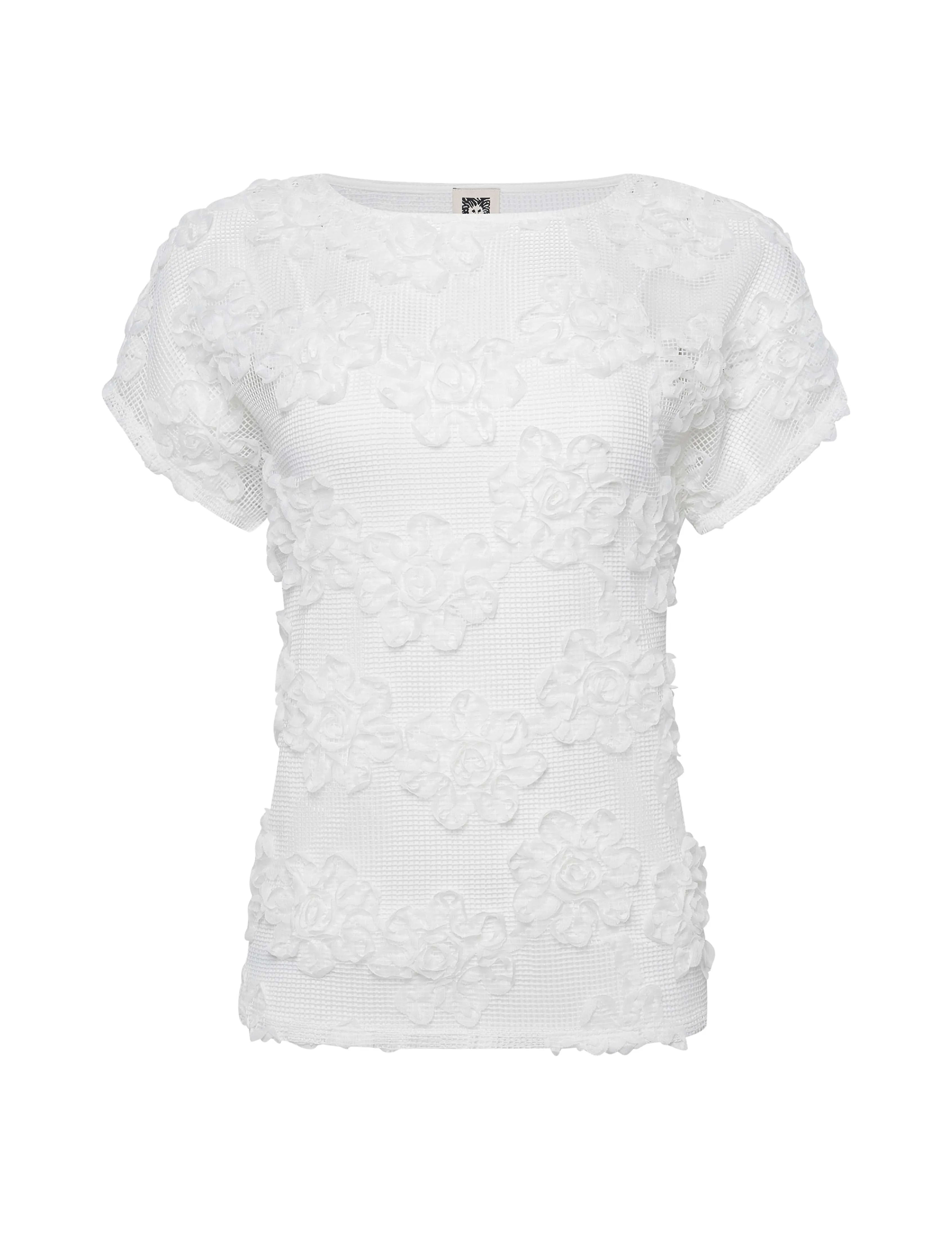Plus Grid Soutache Bateau Neckline Tee