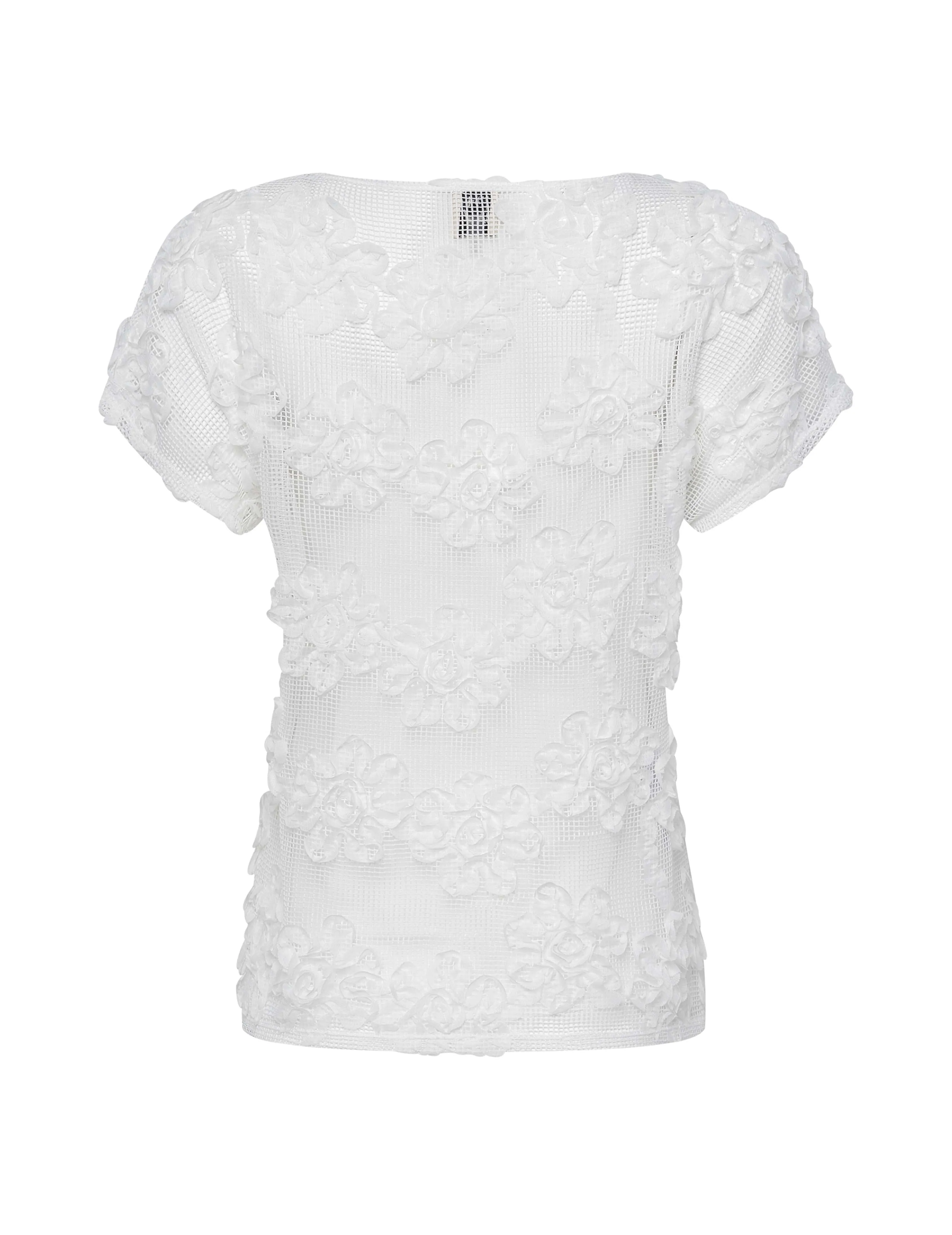 Plus Grid Soutache Bateau Neckline Tee