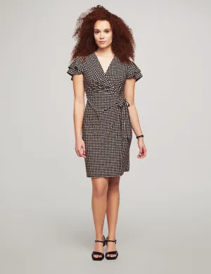 Printed Flutter Sleeve Wrap Dress- Sale
