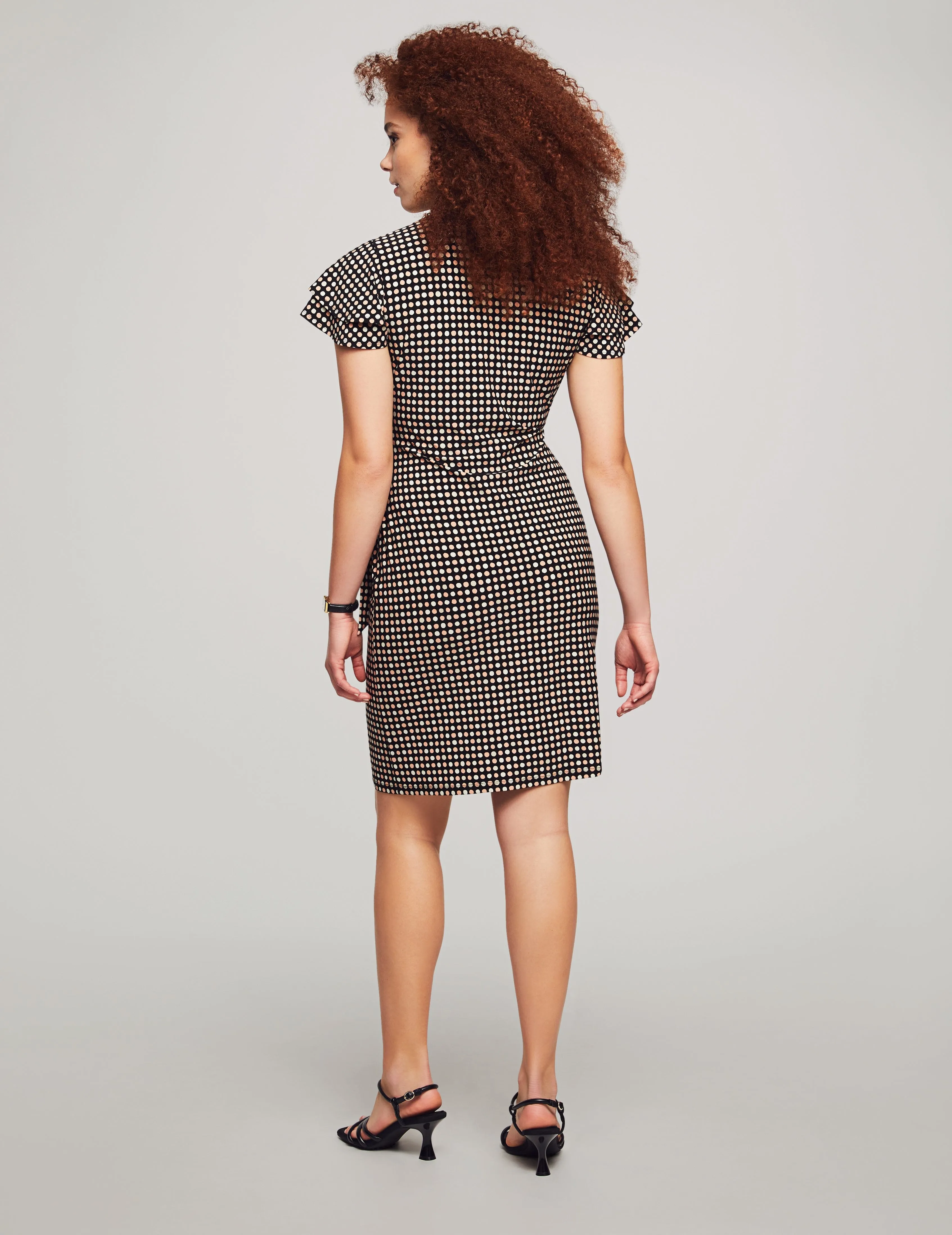 Printed Flutter Sleeve Wrap Dress- Sale