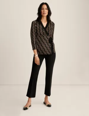Printed Ity Wrap Top - Sale