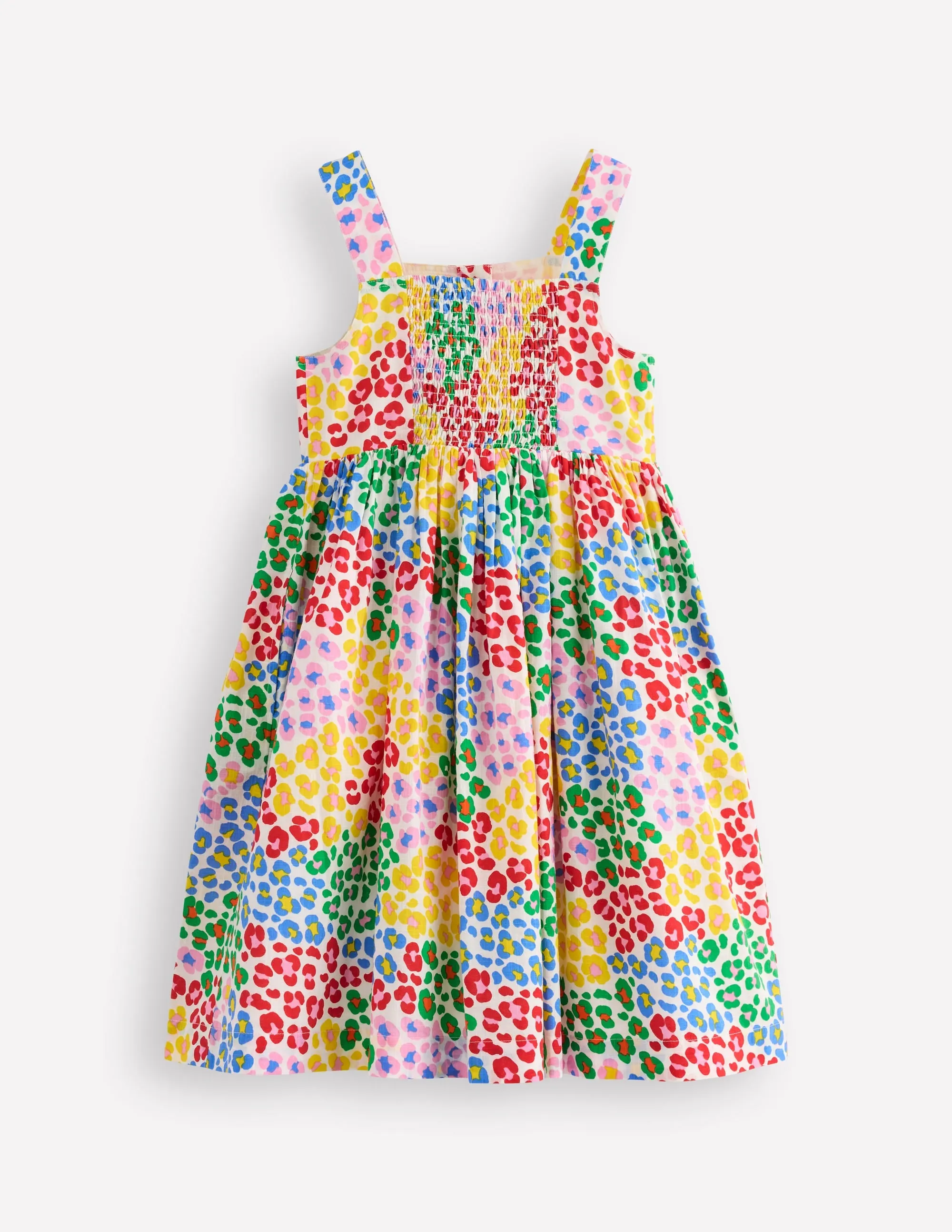 Remy Button Through Dress-Multi Rainbow Leopard