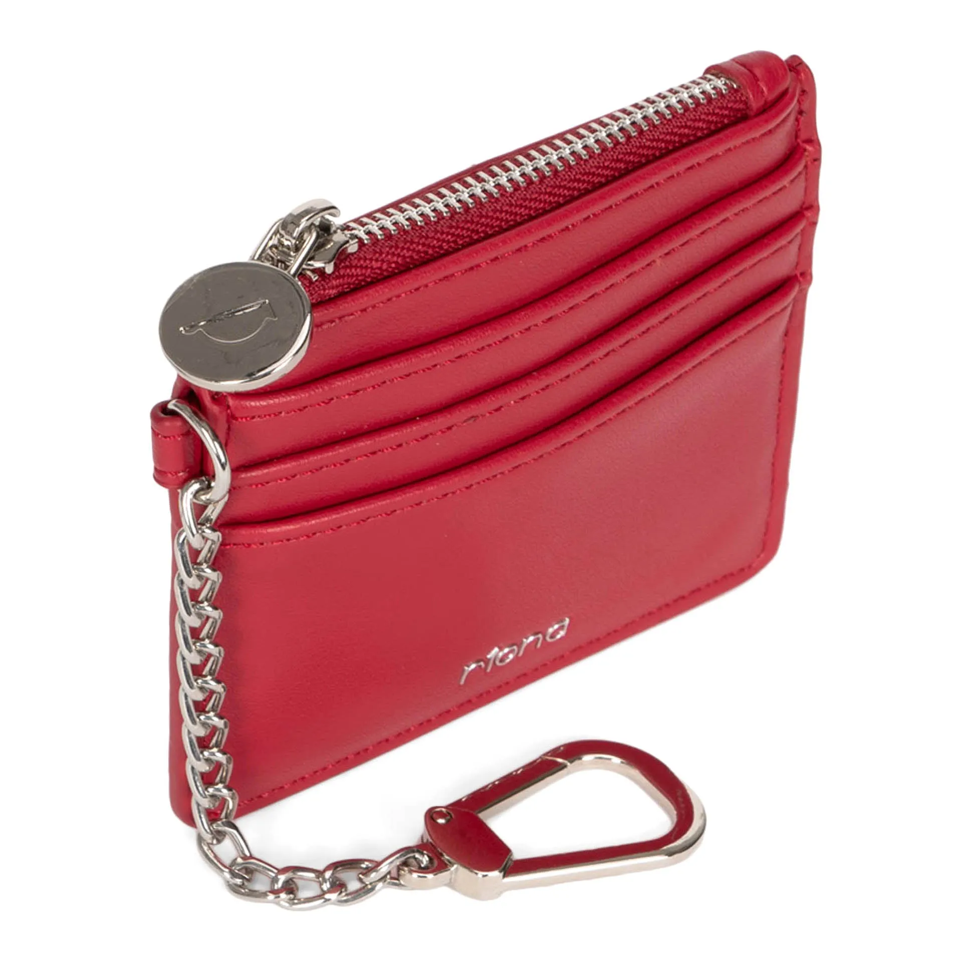 Riona Winnie Smooth RFID Keychain CC Holder Red