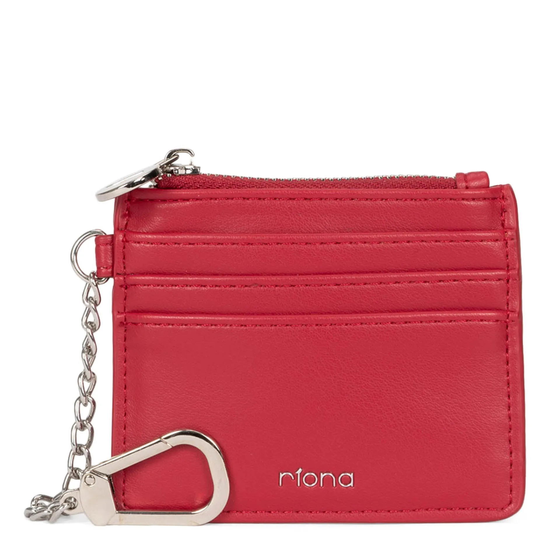 Riona Winnie Smooth RFID Keychain CC Holder Red