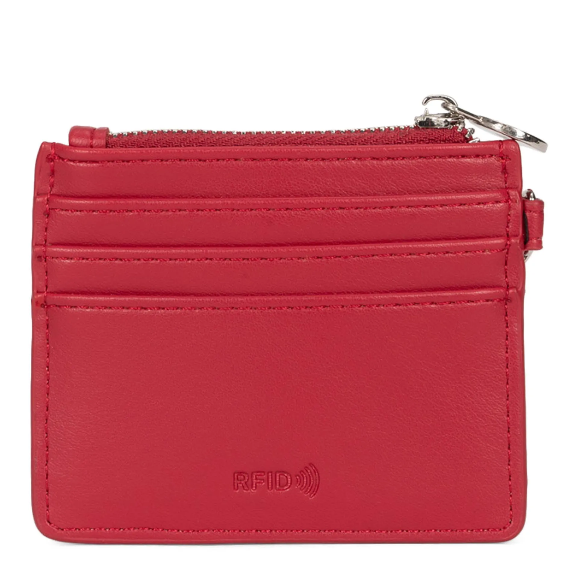 Riona Winnie Smooth RFID Keychain CC Holder Red
