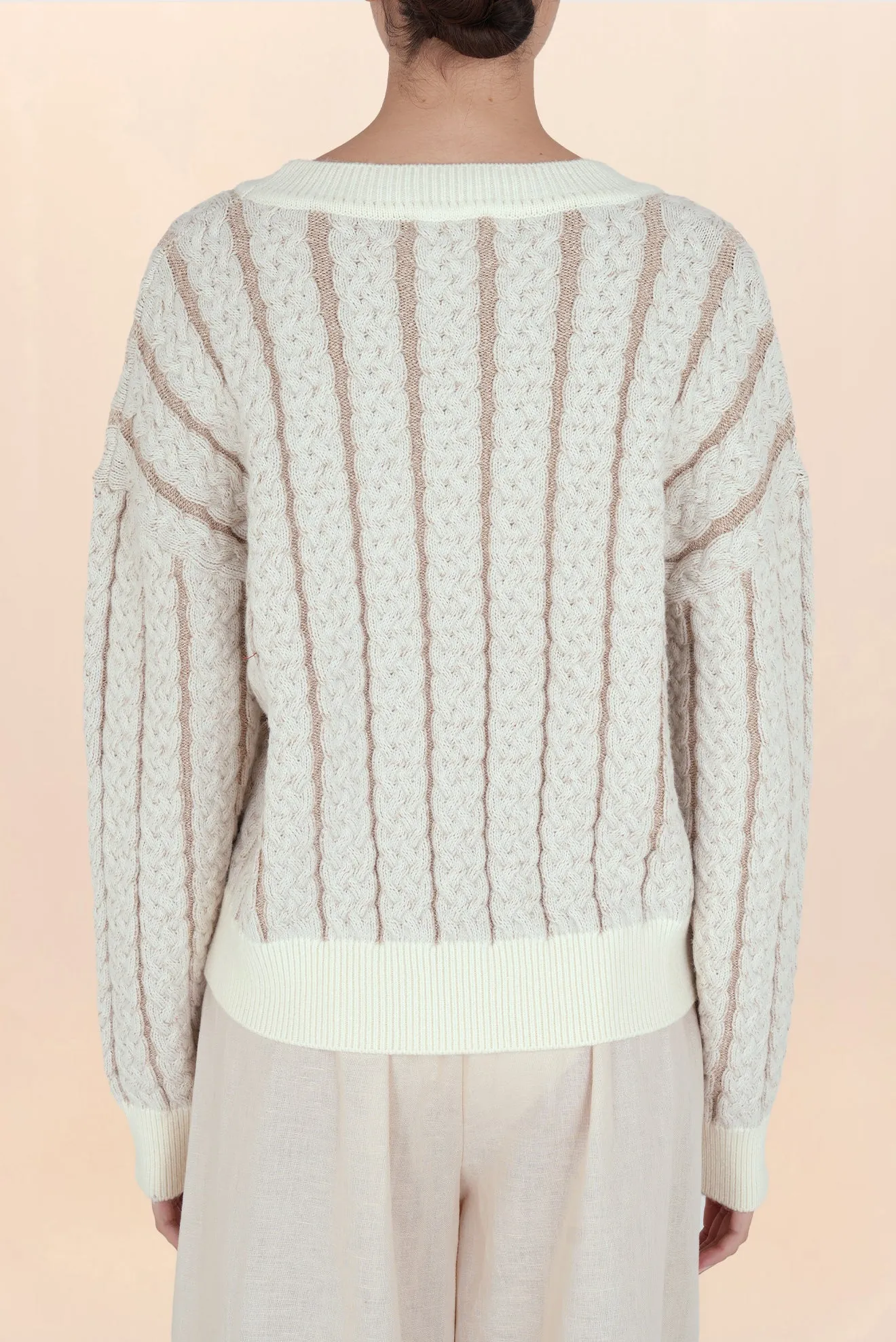 Shiny Eights Sweater - White