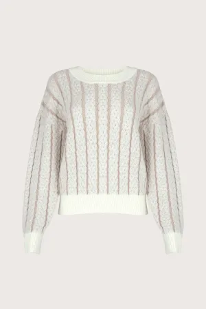 Shiny Eights Sweater - White