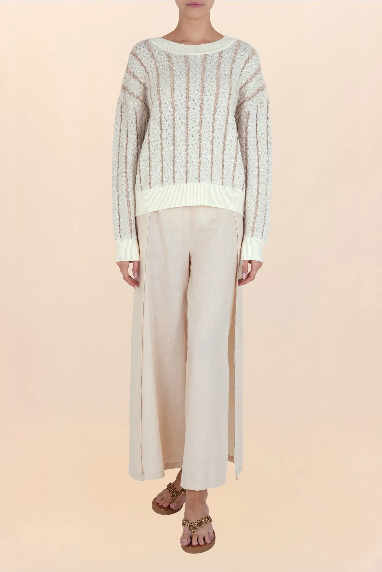 Shiny Eights Sweater - White
