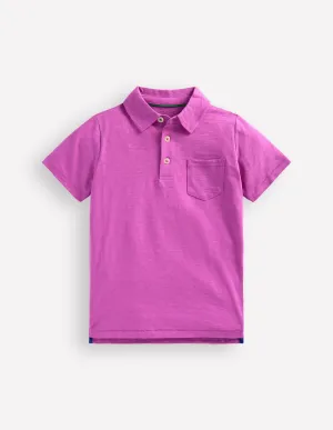 Slub Polo Shirt-Foxglove Purple
