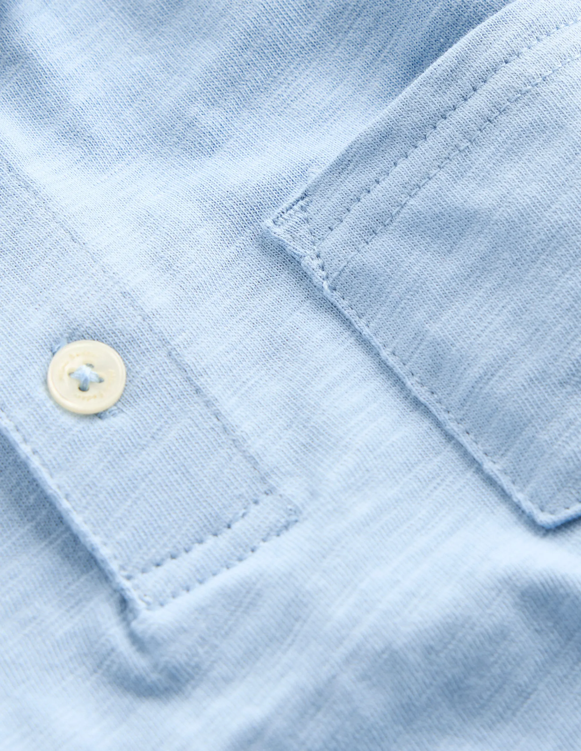 Slub Polo Shirt-Glacier Blue