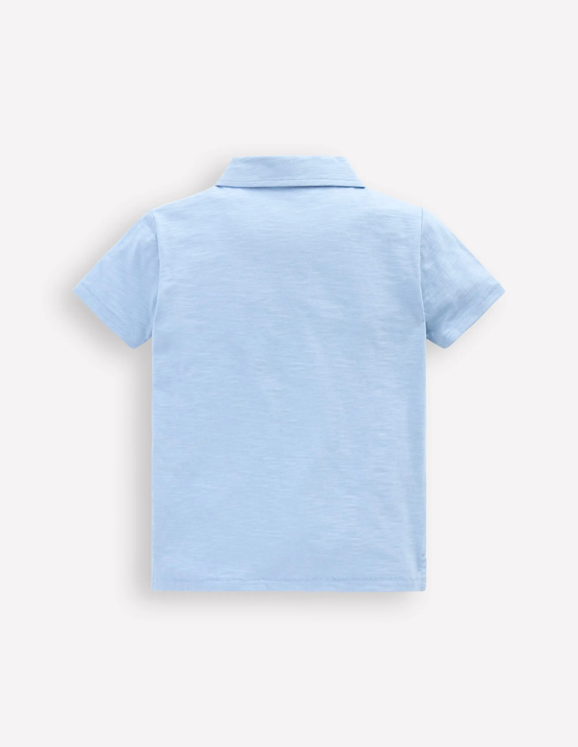 Slub Polo Shirt-Glacier Blue
