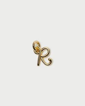 Small Gold Letter R Charm