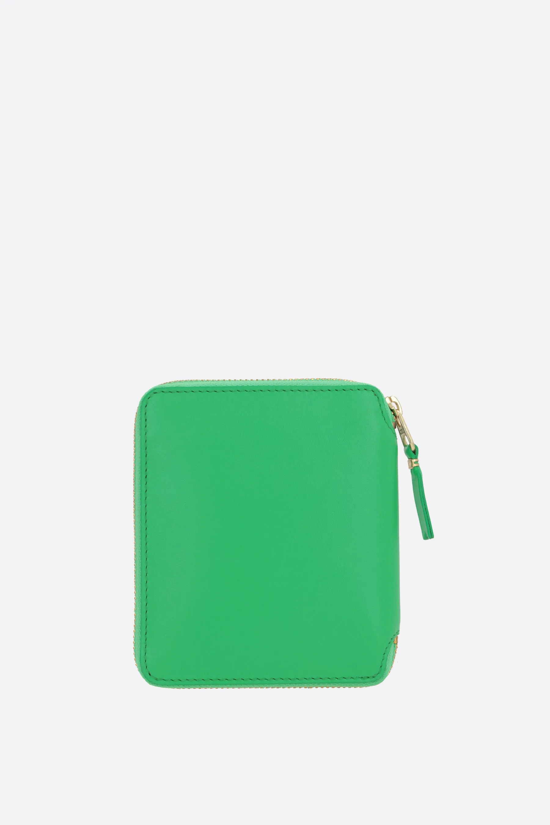 smooth leather small zip-around wallet