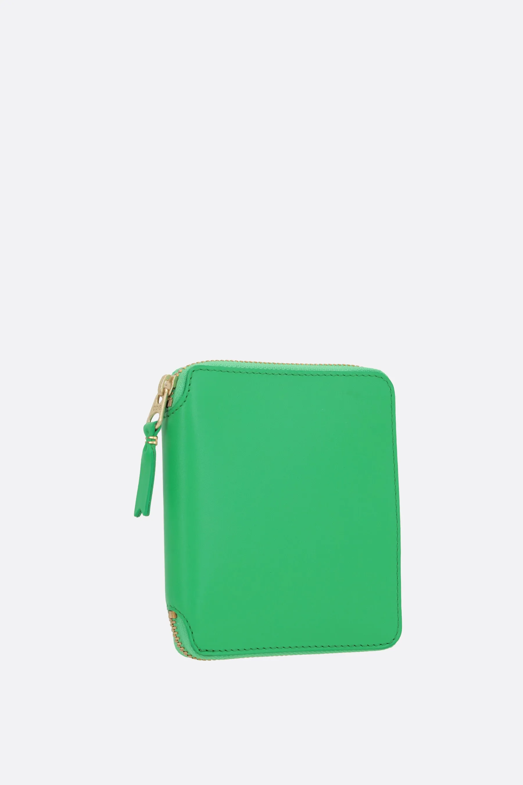 smooth leather small zip-around wallet