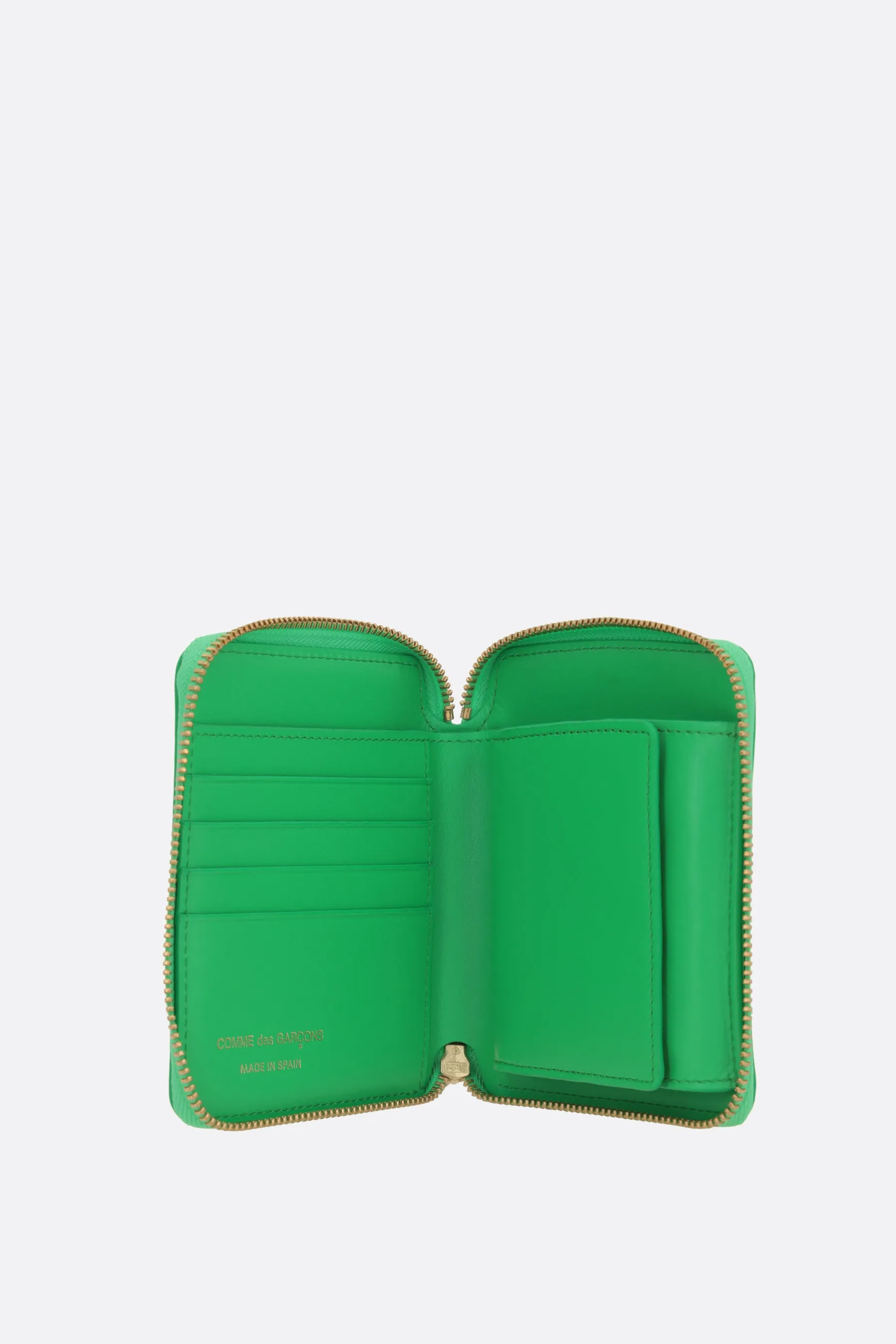 smooth leather small zip-around wallet