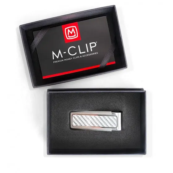 Stainless With White Carbon Fiber Money Clip